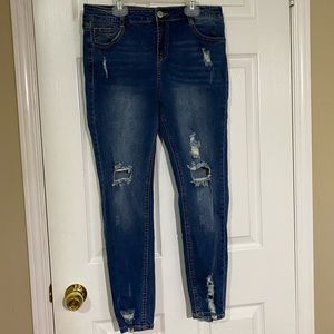 Forever 21 Distressed Skinny Denim Jeans